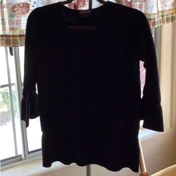 Longchamp Black Peplum Sweater in Size 44 (L to XL). In Excellent Preloved Cond. - Picture 1 of 6